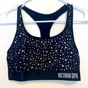 2/$15 Small Victoria’s Secret Sport Black Silver Starry Night Sports Bra